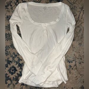 white thermal long sleeve top